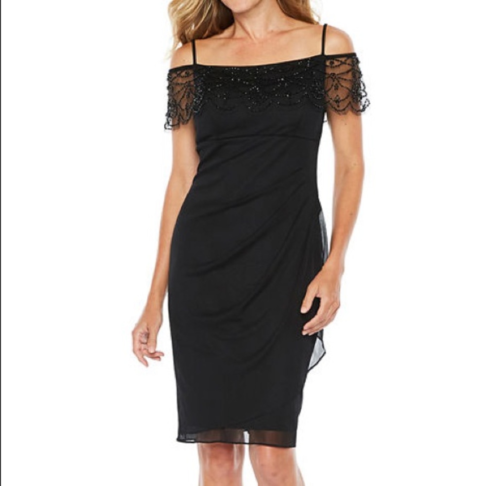 DJ Jaz Short Sleeve Black Cocktail Dress NWT